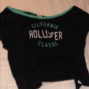 Hollister crop black shirt